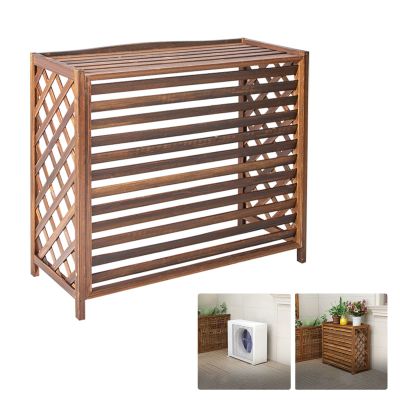 Air Conditioner Rack Outdoor Air Conditioning Cover Privacy Screen Anti-Corrosion Air Conditioner Fence Brown Plant Stand Air Conditioner Decorative Screen Shutter Design /Weather-Resistant ( Size : 3