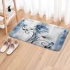 VeiVian Rustic Farmhouse Bath Mat, Farm Blue Daisy Floral Flowers Butterfly Country Wooden Bath Rug for Bathroom, Grey White Bath Mat Soft Non Slip Bath Rugs, 17X29IN view 2