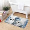 VeiVian Rustic Farmhouse Bath Mat, Farm Blue Daisy Floral Flowers Butterfly Country Wooden Bath Rug for Bathroom, Grey White Bath Mat Soft Non Slip Bath Rugs, 17X29IN view 3