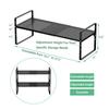 Redrubbit Expandable Cabinet Storage Shelf, Adjustable Height Steel Metal Kitchen Counter Organizers Shelves Spice Rack for Kitchen Pantry Bathroom Cupboard Desk Home Office, Black-3 Pack view 4
