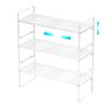 Redrubbit Large Expandable Cabinet Storage Shelf, Adjustable Height Steel Metal Kitchen Counter Organizers Shelves Spice Rack for Kitchen Pantry Bathroom Cupboard Desk Home Office, White-3 Pack view 1