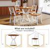 Rhomtree 5-Piece Mid-Century Dining Table Set with Chairs, Round Table with 4 Cross Back Chairs, Solid Wood Dining Room Set with Trestle Legs Home Dining Table Furniture (Antique Oak+White) view 2