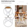 Rhomtree 5-Piece Mid-Century Dining Table Set with Chairs, Round Table with 4 Cross Back Chairs, Solid Wood Dining Room Set with Trestle Legs Home Dining Table Furniture (Antique Oak+White) view 3
