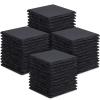 48 Pieces Slate Drink Coasters, GOH DODD 4 Inch Black Coasters Stone Coaster Set, Laser Engraving Blanks with Anti-Scratch Bottom for Home Office Bar Outdoor Housewarming Gifts Wedding Party, Square view 1