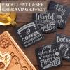 48 Pieces Slate Drink Coasters, GOH DODD 4 Inch Black Coasters Stone Coaster Set, Laser Engraving Blanks with Anti-Scratch Bottom for Home Office Bar Outdoor Housewarming Gifts Wedding Party, Square view 4