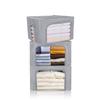 Clothes Storage Box Bins Stackable Foldable Organizer,Sturdy Handles with Metal Frame for Clothing Bedding Shelves,Closet Container with Clear Window Zipper and Label Holder (Gray, 66L x3 Pack) view 1