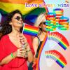 200 Pcs Gay Pride Accessories Set, Include 100 Pcs Mini Rainbow Pride Flags Handheld, 100 Pcs Pride Bracelet Silicone Rainbow Wristbands for LGBTQ Gay Pride Month Parade Party Decoration Supplies view 2