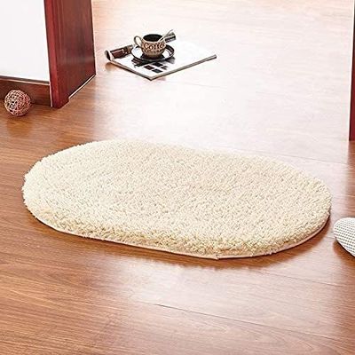 Bath MatThicken Memory Rugs Toilet Bathtub Room Living Room Door Bathroom Absorbent Foot Floor Mats Water-absorbent anti-slip mat for bathroom and bathroom ( Color : Light Yellow , Size : 400MMx600MM