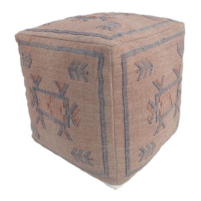 Trade Star Handwoven Sabra Pouffe Cover Thick Cotton Seating Pouf Kilim Designer Pouf Premium Cotton Handcrafted Ottoman Floor Pillow Cover Stylish Footrest for Living Room Decor Highly Durable