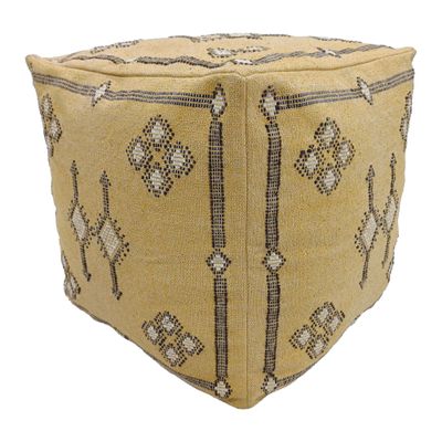 Trade Star 100% Cotton Pouf Cover Handloomed Pouf for Living Room Handcrafted Ottoman Floor Pillow Cover Thick Cotton Seating Pouffe Decor Luxurious Sabra Kilim Case Highly Durable