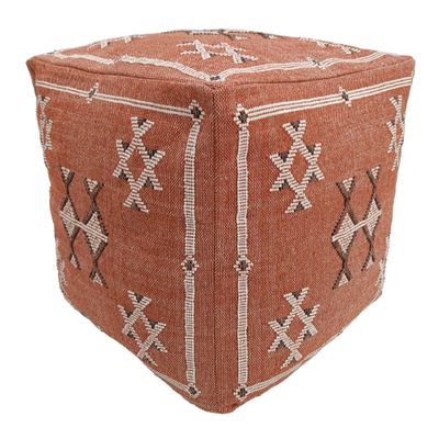Trade Star Luxurious Sabra Kilim Pouf Cover Highly Durable Thick Cotton Seating Pouffe Designer Pouf Cover Stylish Footrest Pouf for Living Room Decor Handcrafted Ottoman Floor Pillow Cover
