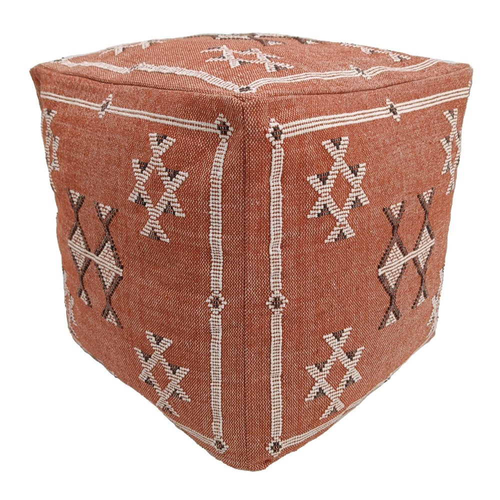 Trade Star Luxurious Sabra Kilim Pouf Cover Highly Durable Thick Cotton Seating Pouffe Designer Pouf Cover Stylish Footrest Pouf for Living Room Decor Handcrafted Ottoman Floor Pillow Cover