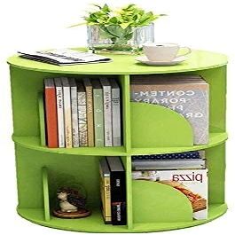 FEHUN Children's Bookshelf Simple 360 Degree Rotating Bookcase Floor Multi-Layer Storage Storage Rack (Color : Green, Size : 40 * 128cm)