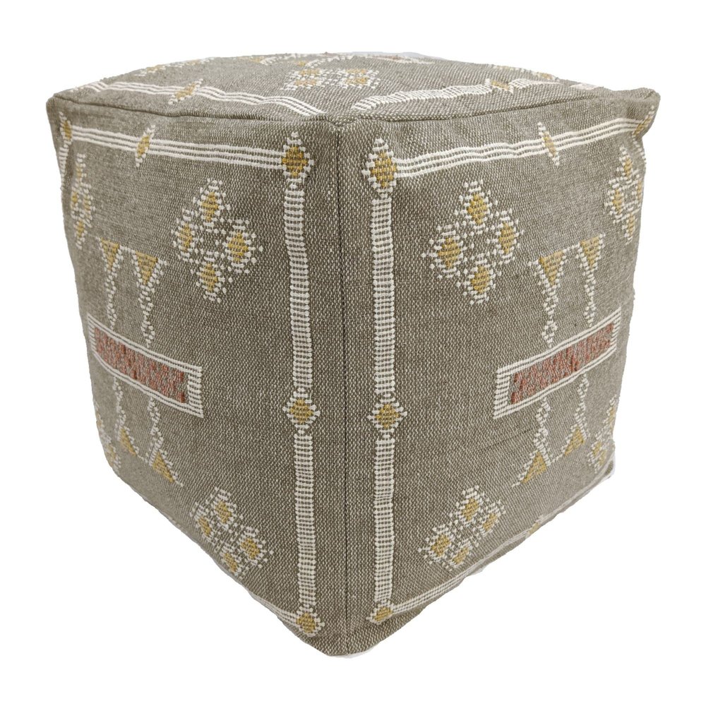 Trade Star Sabra Kilim Pouf Cover Thick Cotton Seating Pouffe Highly Durable Handcrafted Ottoman Floor Pillow Case Luxurious Stylish Footrest Pouf for Living Room Decor (Sabra Kilim Pouf Cover - 1)