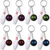 8Pcs Bowling Pins Keychain: Mini Bowling Ball Keychain Pendants Key Chain Sport s Holder for Bag Charms Party Favors Athletes view 1