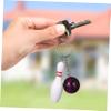 8Pcs Bowling Pins Keychain: Mini Bowling Ball Keychain Pendants Key Chain Sport s Holder for Bag Charms Party Favors Athletes view 3