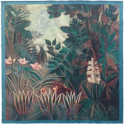 Signare Tapestry Wall Hanging Art Home Decor for Room Garden with Henri Rousseau Equatorial Jungle W142 x H142 CM (W56 x H56 INCH)
