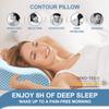 Anvo Memory Foam Pillow, Neck Contour Cervical Orthopedic Bed Pillow for Sleeping Side Back Stomach Sleeper, Ergonomic Design for Neck and Shoulder Pain Relief, Cyan, Firm view 4