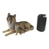 1 Pcs Alpha Gray Wolf Family Figurine 9.75" L Timber Wolf Mother Resting With Pup view 4