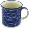 Polmedia Polish Pottery Bouillon Cup UNIKAT - Starry Night Pattern Handmade in Boleslawiec Poland by Ceramika Artystyczna + Certificate of Authenticity view 2