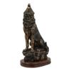 1 Pcs Howling Wolf Statue 10.5" Tall Alpha Wolf Pack Figurine In Faux Bronze view 2