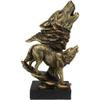 1 Pcs Large 15" Tall Howling Wolf Bust Statue On Museum Style Pedestal Base view 1