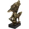 1 Pcs Large 15" Tall Howling Wolf Bust Statue On Museum Style Pedestal Base view 2