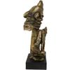 1 Pcs Large 15" Tall Howling Wolf Bust Statue On Museum Style Pedestal Base view 3