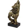 1 Pcs Large 15" Tall Howling Wolf Bust Statue On Museum Style Pedestal Base view 4