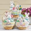 Let's Make Memories Personalized Easter Basket for Kids - For Boys - For Girls - Embroidered Name - Create Your Own - Fillable - Wicker - Easter Basket Stuffers - Medium - Blue Lots Of Bunnies view 3