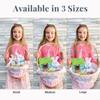 Let's Make Memories Personalized Easter Basket for Kids - For Boys - For Girls - Embroidered Name - Create Your Own - Fillable - Wicker - Easter Basket Stuffers - Medium - Blue Lots Of Bunnies view 4