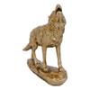 1 Pcs Full Moon Howling Alpha Gray Wolf Timberwolf Statue In Gold Patina Finish 9" H view 3