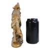 1 Pcs Full Moon Howling Alpha Gray Wolf Timberwolf Statue In Gold Patina Finish 9" H view 4