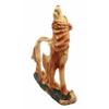 1 Pcs Howling Gray Alpha Wolf Figurine in Faux Wood Finish Home Decor Sculpture view 3