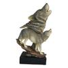 1 Pcs 15" H Full Moon Wildlife Howling Wolf Bust Statue On Museum Pedestal Base view 1