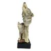 1 Pcs 15" H Full Moon Wildlife Howling Wolf Bust Statue On Museum Pedestal Base view 2