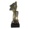 1 Pcs 15" H Full Moon Wildlife Howling Wolf Bust Statue On Museum Pedestal Base view 3