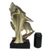 1 Pcs 15" H Full Moon Wildlife Howling Wolf Bust Statue On Museum Pedestal Base view 4