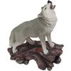 1 Pcs Large Cries Of The Night Howling Alpha Gray Wolf Statue 12" H Spirit Wolves Decor view 1