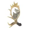 1 Pcs Rustic Western Emperor Moose Deer Antler With Howling Wolves Family Figurine view 1