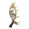 1 Pcs Rustic Western Emperor Moose Deer Antler With Howling Wolves Family Figurine view 3
