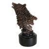 1 Pcs Rustic Woodlands Howling Alpha Wolf Head Bust Bronzed Resin Figurine With Base view 1