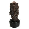 1 Pcs Rustic Woodlands Howling Alpha Wolf Head Bust Bronzed Resin Figurine With Base view 2