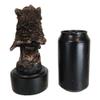 1 Pcs Rustic Woodlands Howling Alpha Wolf Head Bust Bronzed Resin Figurine With Base view 4