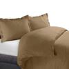 WegaLinen Solid 1 Piece Queen Duvet Covers Cotton Taupe Duvet Cover Set Queen 90x90 Size 100% Cotton Soft and Cool view 1