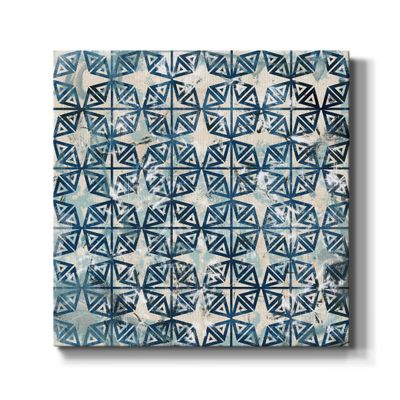 Renditions Gallery Wall Hanging Canvas Wooden Prints for Room Decorations Blue Merola Crystal Tile Dye Modern Design Artwork Perfect for Kitchen Home Restaurant Paintings - 10"X10" LT504