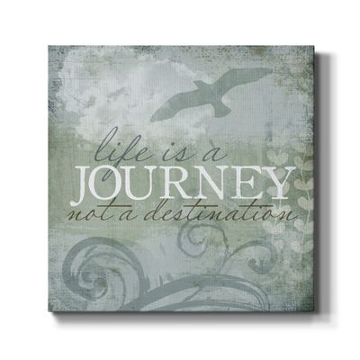 Renditions Gallery Motivational Wall Artwork for Room Decor Life is Journey not Destination Inspirational Canvas Paintings & Prints for Office Restaurant Decorations Picture - 10"X10" LT501