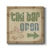 Renditions Gallery Rustic Wooden Canvas Paintings for Room Decorations Tiki Bar Open Beach Sign Green & Blue Wall Art Prints for Living Room Home Restaurant Kitchen Decor - 10"X10" LT501 view 1