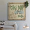 Renditions Gallery Rustic Wooden Canvas Paintings for Room Decorations Tiki Bar Open Beach Sign Green & Blue Wall Art Prints for Living Room Home Restaurant Kitchen Decor - 10"X10" LT501 view 4