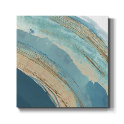 Renditions Gallery Canvas Wall Art Paintings for Room Decor Making Blue Waves Water Color Abstract Wall Hanging Wooden Picture Perfect for Office Kitchen Home Hotel Artwork - 10"X10" LT504